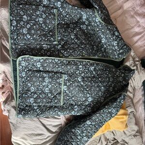 Eddie Bauer Floral Quilted Jacket - Green and Blue